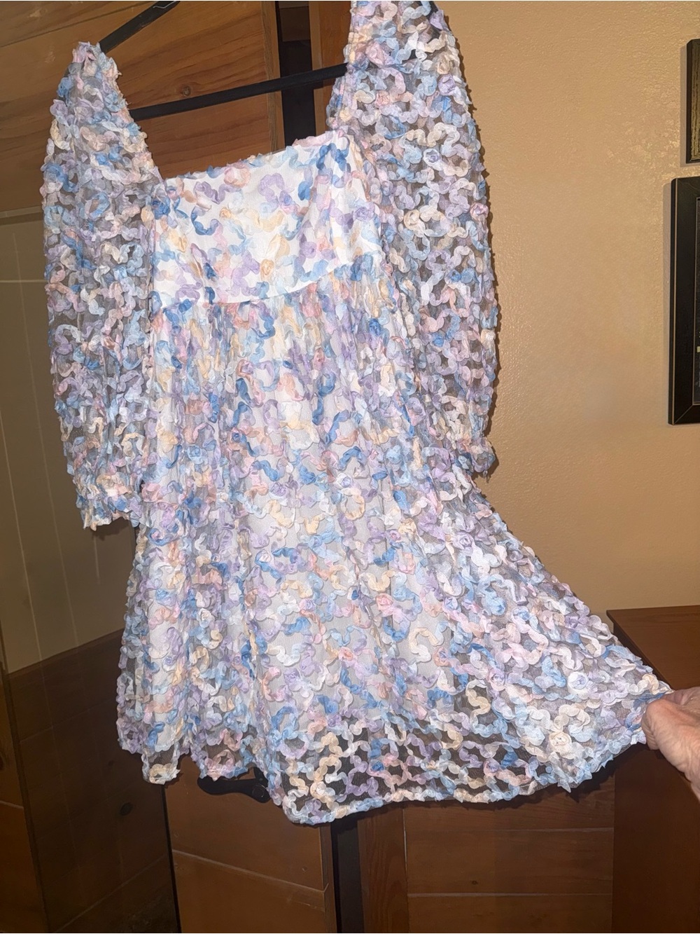 Pastel  Textured Mini Dress